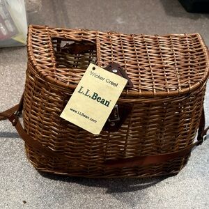 L.L. Bean Wicker Creel Basket